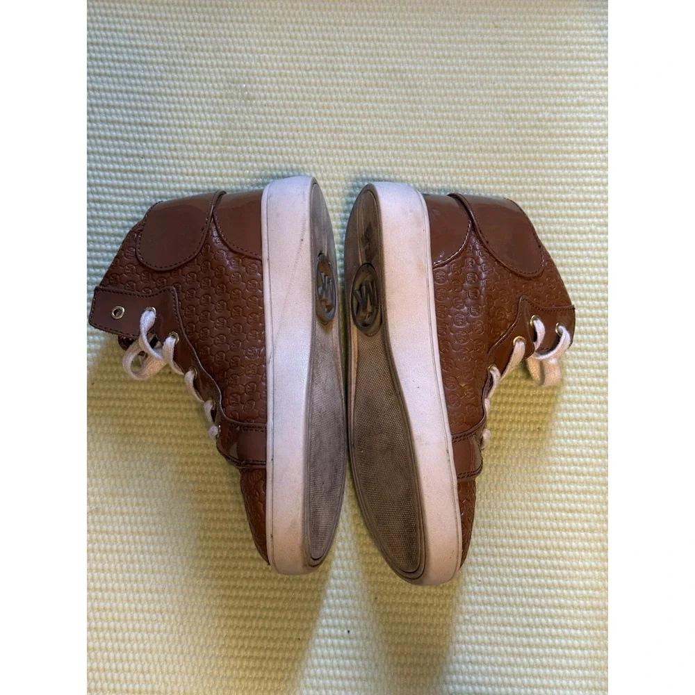 Michael Kors Ivy Lexi Cognac Embossed Brown Kids Shoes Size US 1 Casual